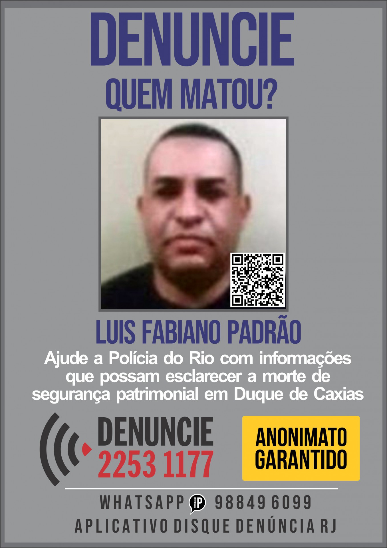 Portal Lan A Cartaz Para Identificar Assassinos De Seguran A Do