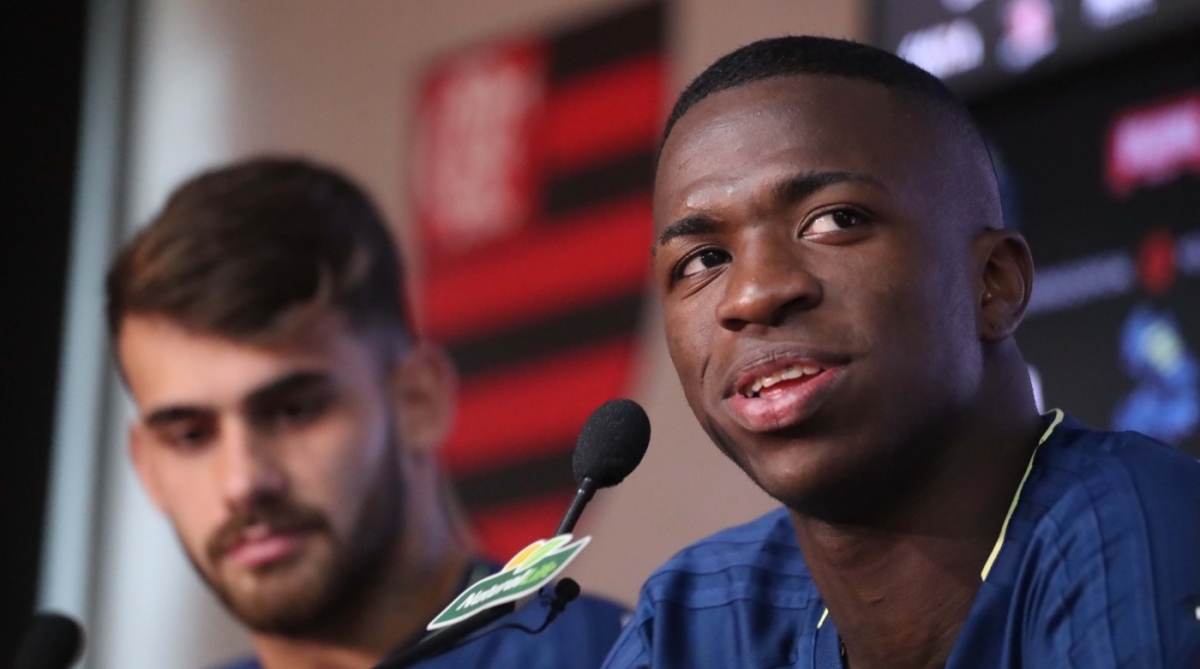 O jogador de Futebol do Flamengo, Vin&iacute;cius J&uacute;nior. Foto - Gilvan de Souza / Flamengo - Gilvan de Souza / Flamengo