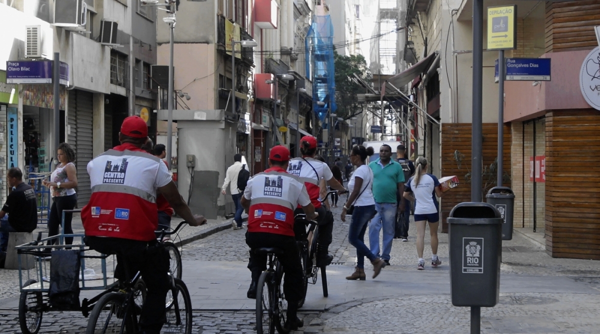 Refor&ccedil;o na seguran&ccedil;a no Centro do Rio de Janeiro com policiais do Centro Presente, nesta ter&ccedil;a-feira (20).