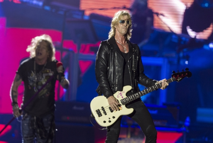 Rock in Rio - GUNS N' ROSES - Sexto dia do festival de música na Cidade do Rock na Barra da Tijuca no Rio de Janeiro. Apresentação da banda Guns N' Roses. É uma banda de hard rock formada em Los Angeles, Califórnia, USA. Membros: Axl Rose, Dizzy Reed, Richard Fortus, Frank Ferrer, Slash, Duff McKagan, Melissa ReeseFoto: Daniel Castelo Branco / Agência O Dia - Daniel Castelo Branco / Agência O Dia