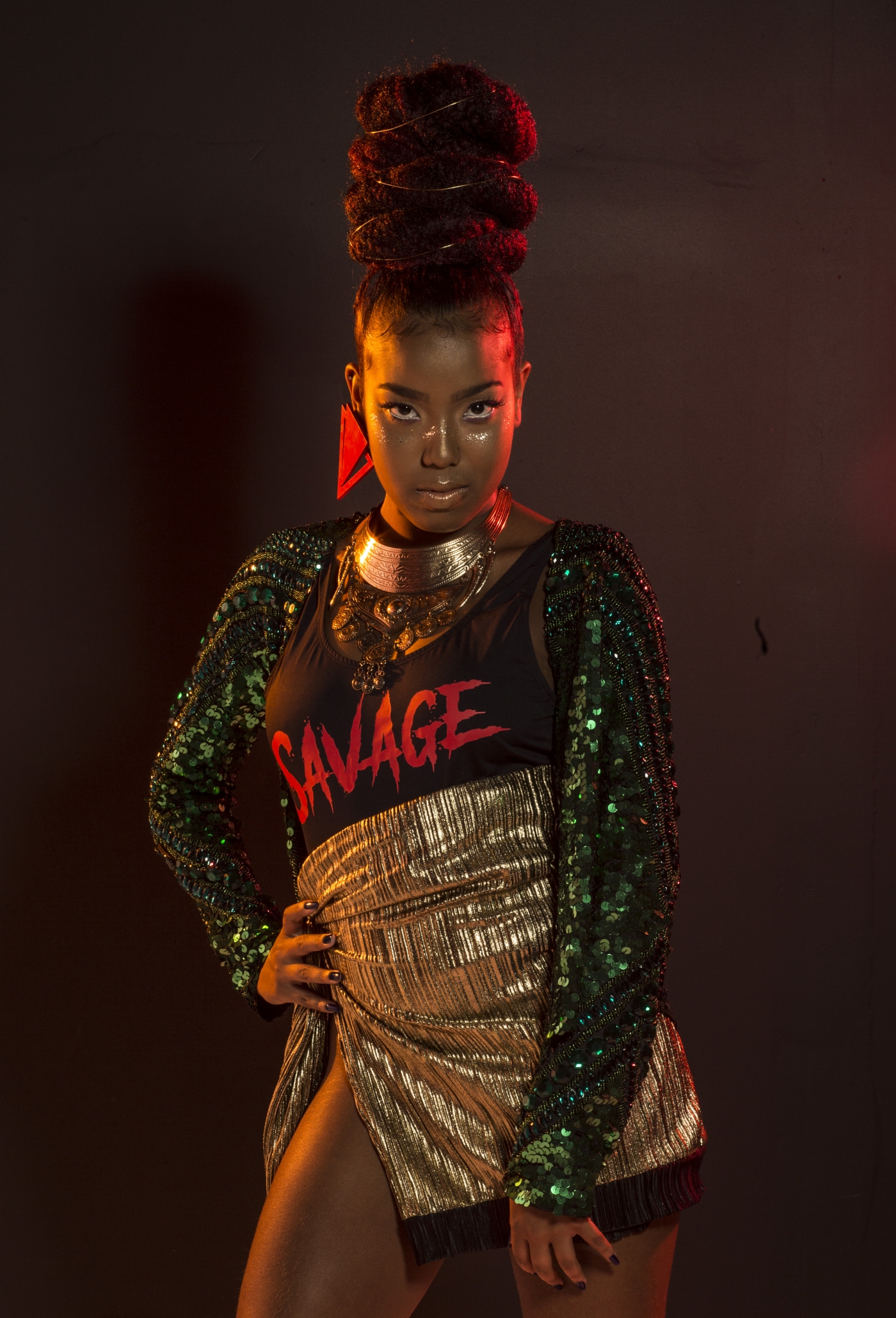 Ensaio do D MULHER, Lellêzinha, vocalista do grupo Dream Team do Passinho, com tema: 