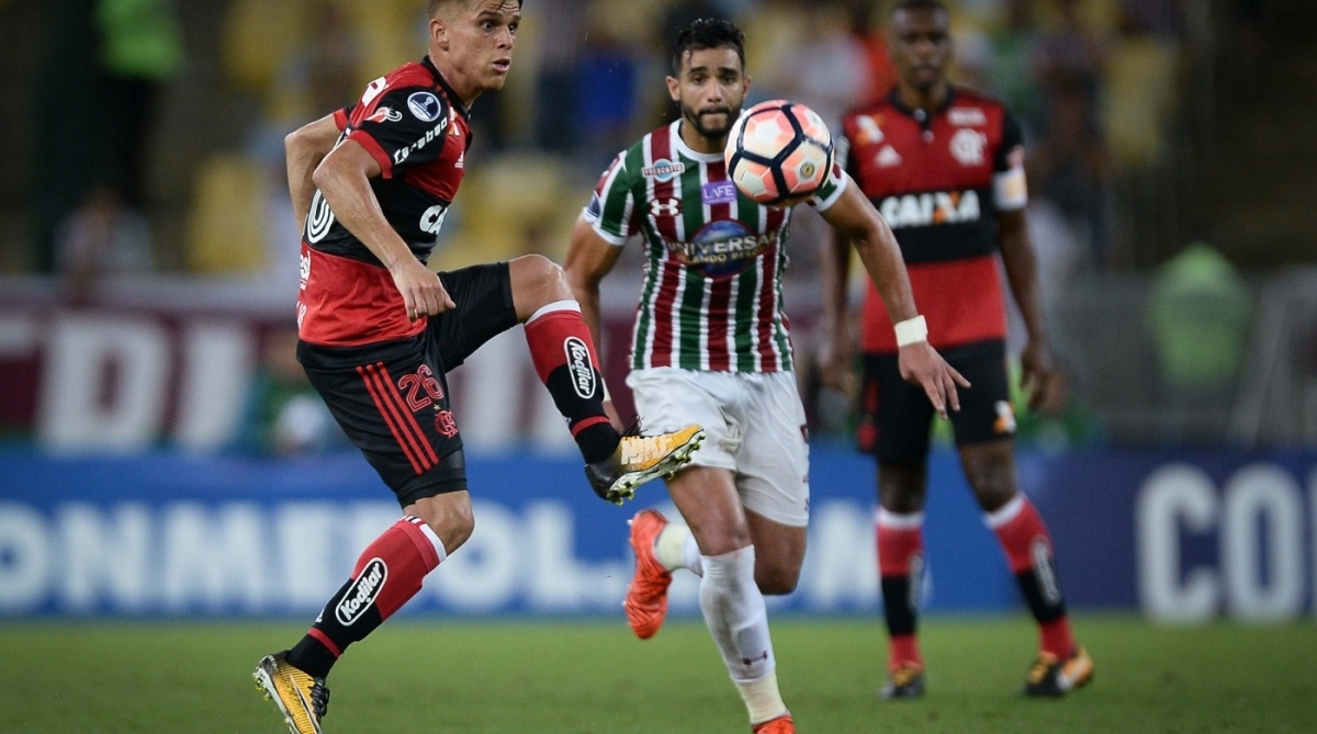 Cuéllar e Dourado no primeiro Fla-Flu das quartas de final da Copa Sul-Americana - Pedro Martins / MoWa Press