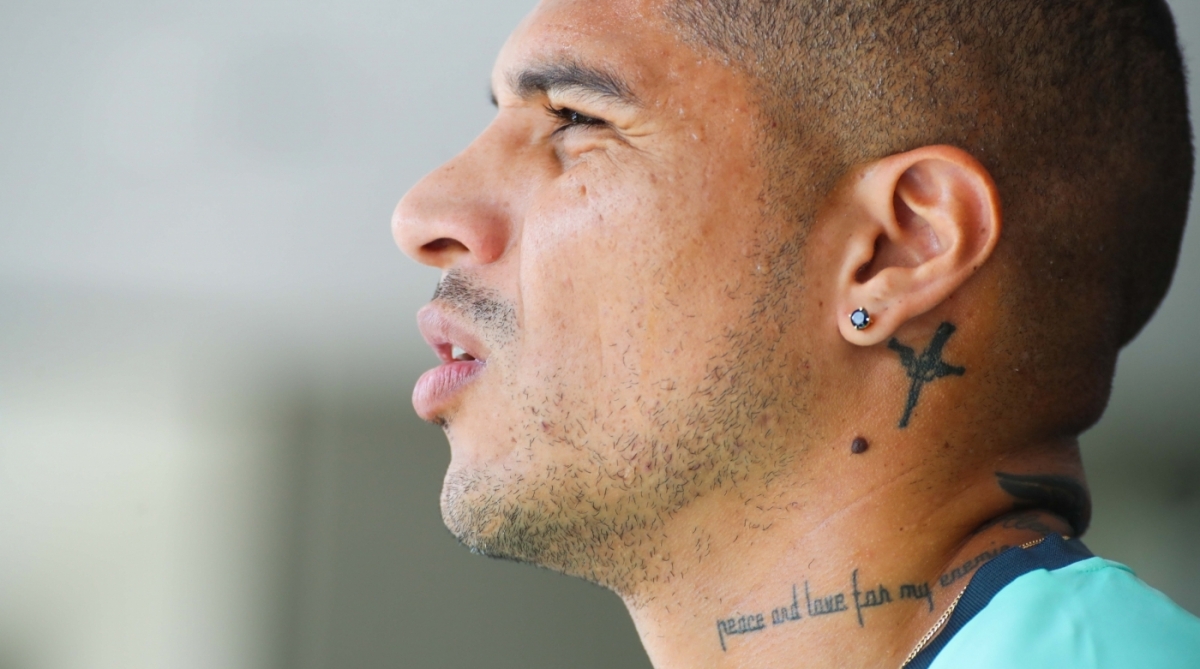 Guerrero durante treino do Flamengo, no Ninho do Urubu