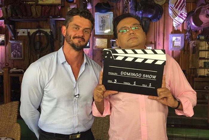 Marcos Harter com Geraldo Luis no programa 'Domingo Show' - Reprodução Internet