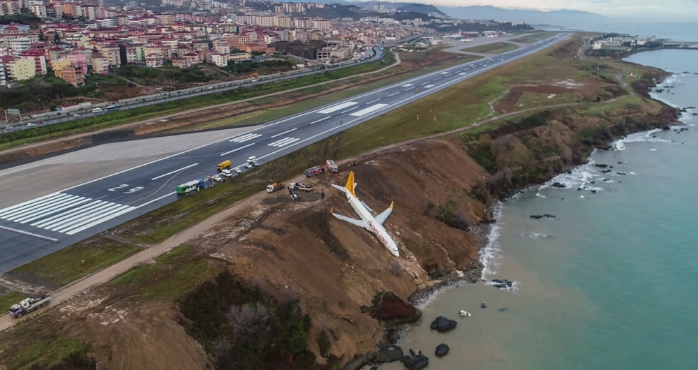 Um Boeing 737 da Pegasus Airlines, com 168 passageiros, derrapou e saiu da pista no aeroporto de Trabzon, na Turquia. Ningu�m se feriu