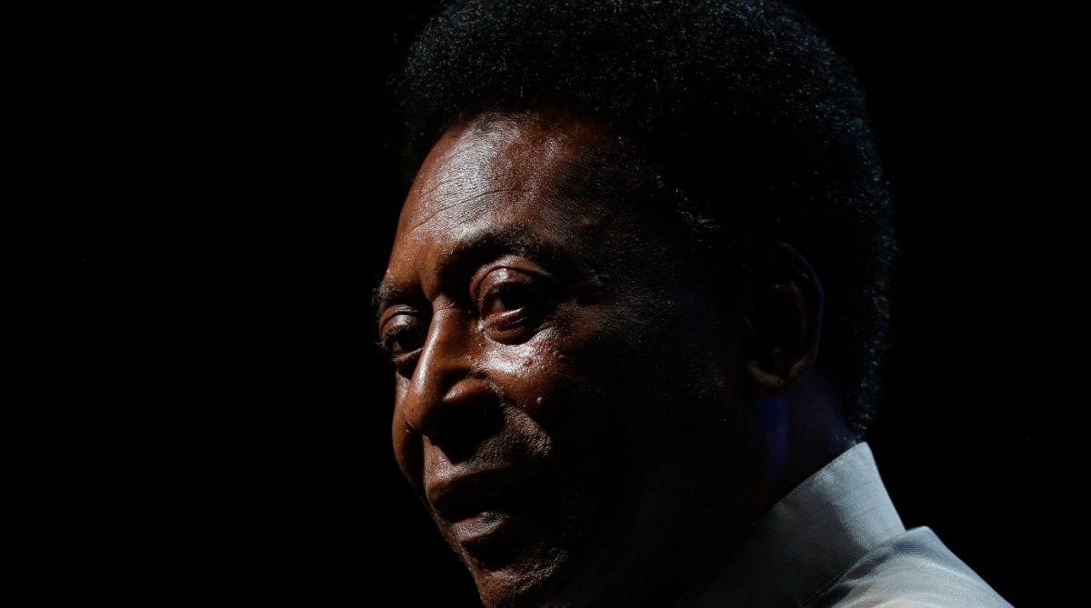 Pel&eacute; durante cerimonia de abertura do Campeonato Carioca 2018