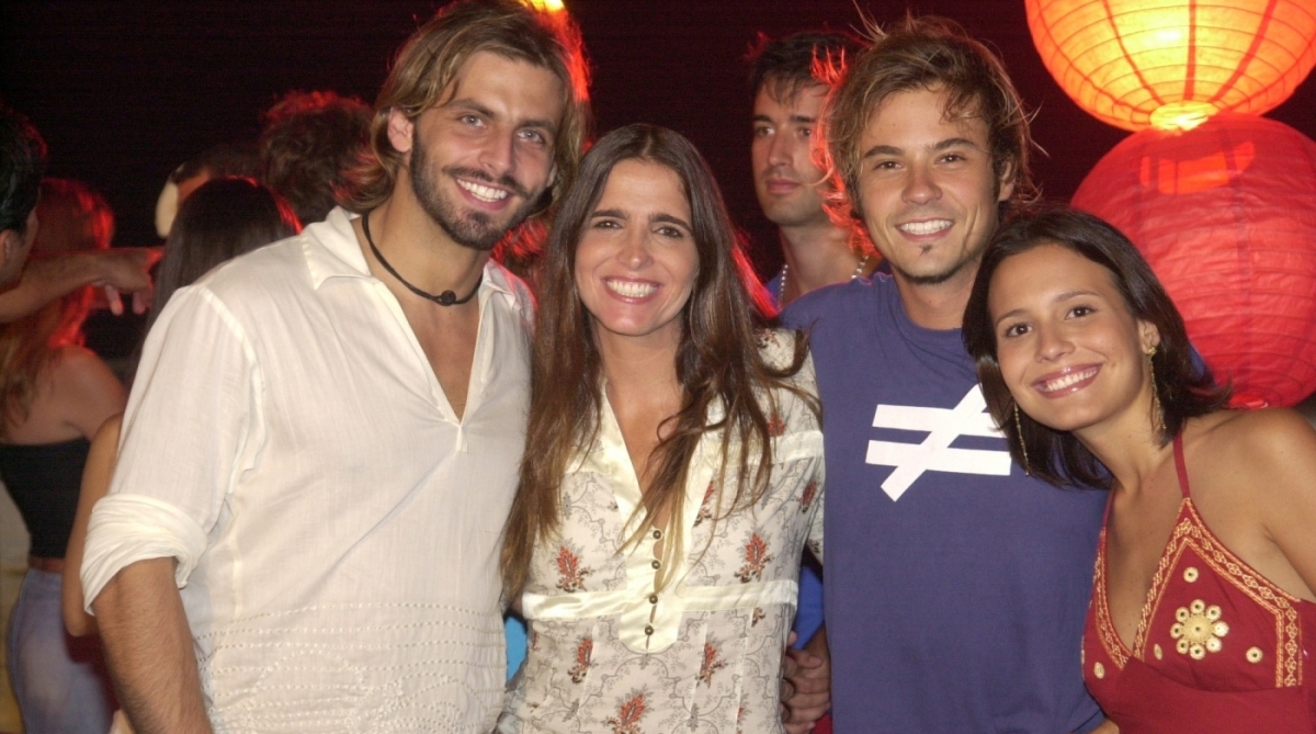 Henri Castelli, Malu Mader, Paulinho Vilhena e Juliana Knust na novela 'Celebridade', de 2003
