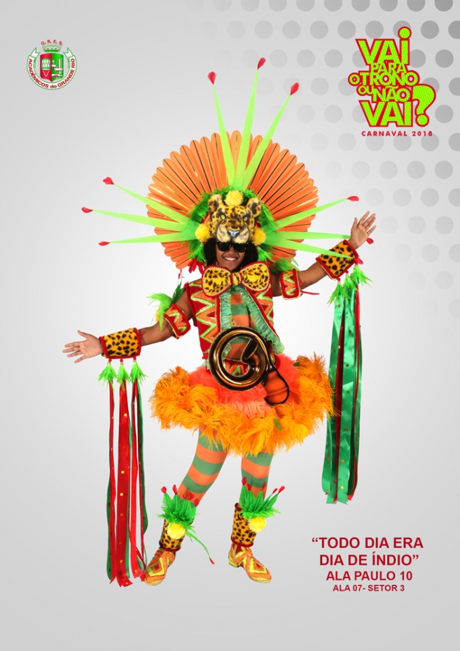 Fantasia da Grande Rio na ala 'Todo Dia Era Dia de Índio'