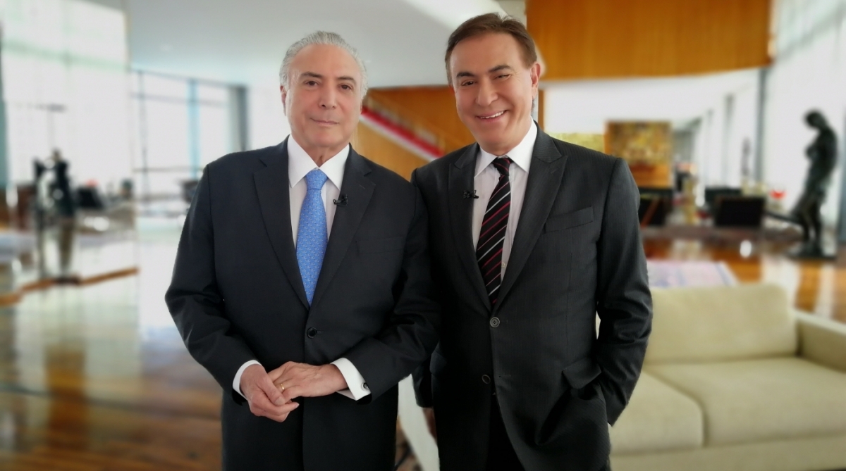 Michel Temer e Amaury Jr. - Divulgação/Band