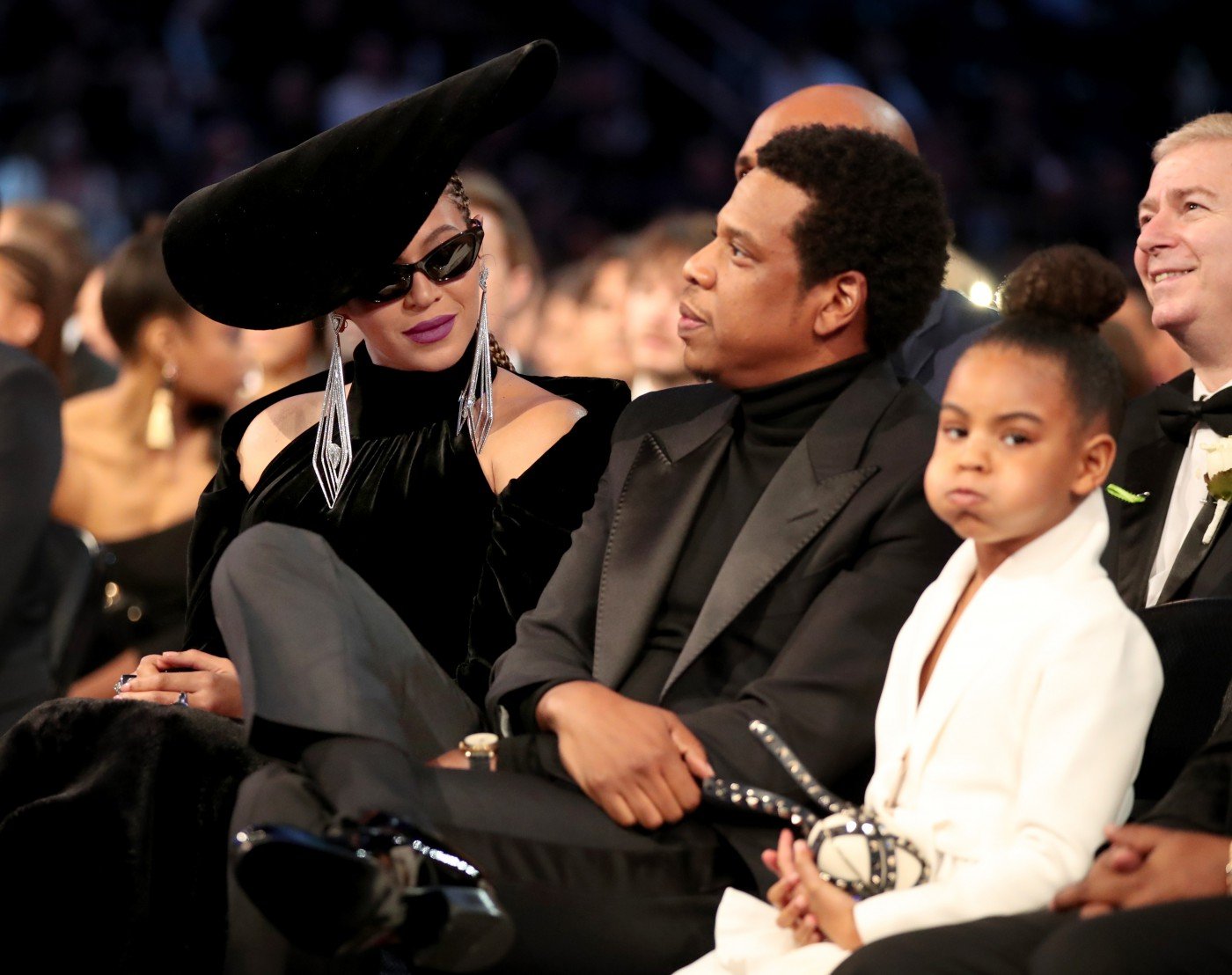 NEW YORK, NY - JANUARY 28: (L-R) Beyonce, Jay-Z and Blue Ivy Carter attends the 60th Annual GRAMMY Awards at Madison Square Garden on January 28, 2018 in New York City.   Christopher Polk/Getty Images for NARAS/AFP
      Caption - Christopher Polk/Getty Images for NARAS/AFP