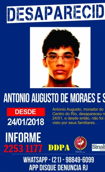 Jovem est� desaparecido desde o dia 24 de janeiro