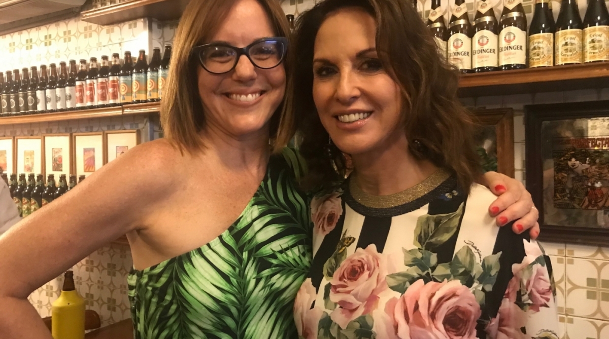 Marcia Disitzer e Regina Martelli no lan&ccedil;amento - divulga&ccedil;&atilde;o