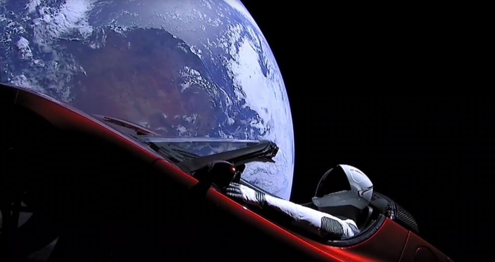 This still image taken from a SpaceX livestream video shows 