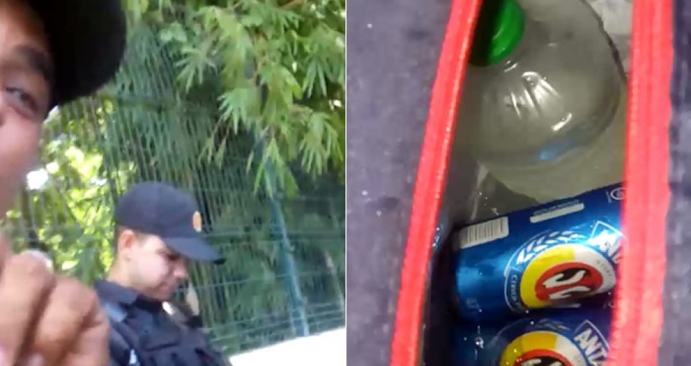 Policial militar fez v�deo mostrando bolsa com cervejas dentro de viatura