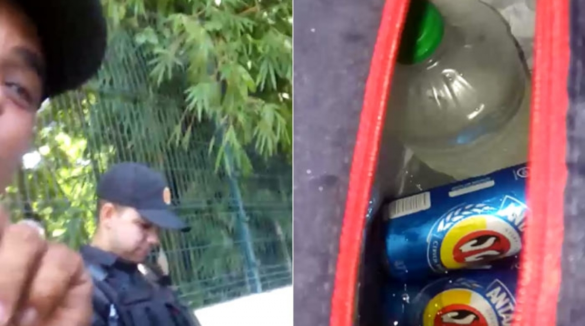 Policial militar fez vídeo mostrando bolsa com cervejas dentro de viatura