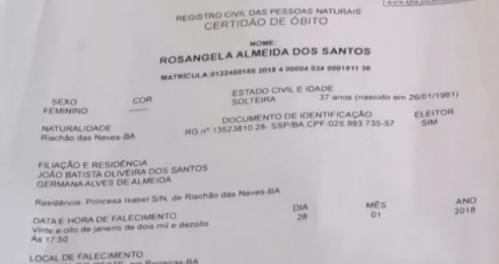 Familiares suspeitaram que Rosângela foi enterrada viva após vizinhos contarem que escutaram gritos no túmulo. Corpo foi encontrado revirado, quente e com feridas nas mãos e na testa