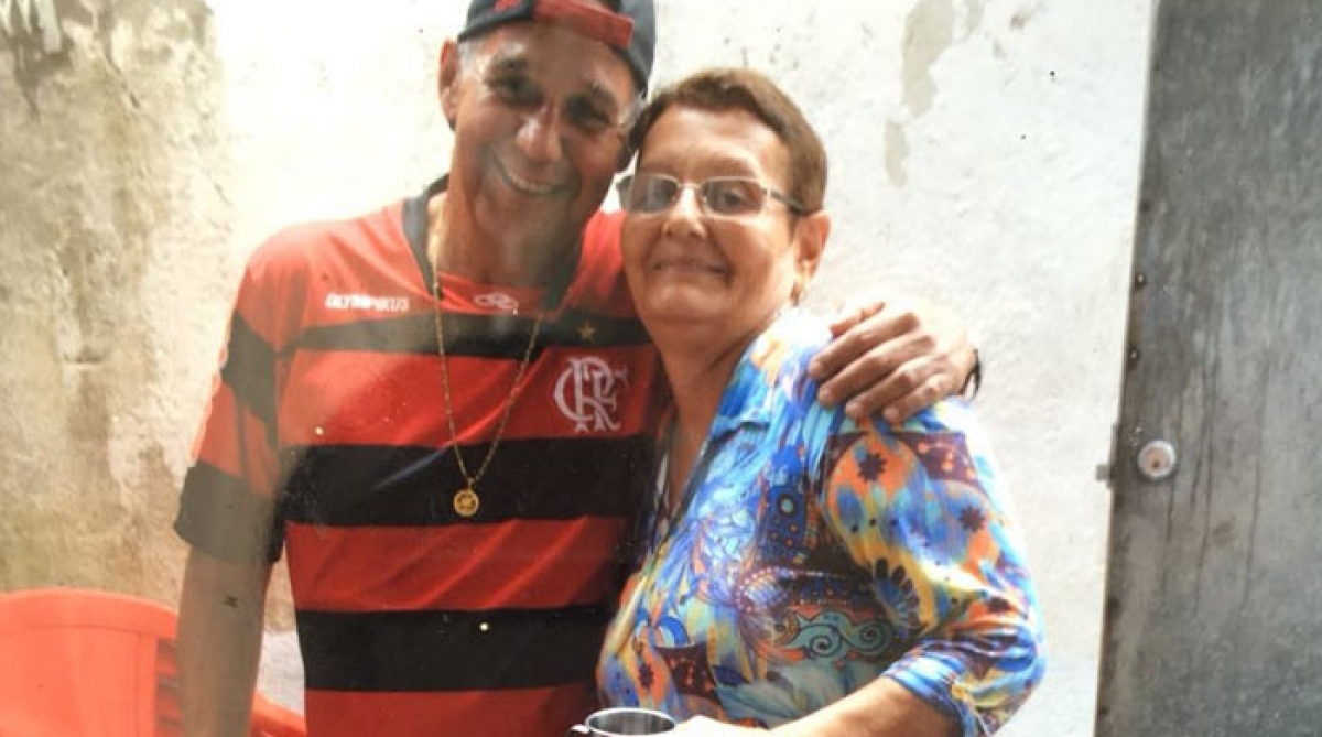 A vítima Jupira, que morreu após o desabamento do muro, e o esposo Jorge Viana