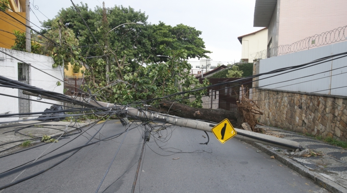 Poste caído após o temporal: vários bairros ficaram sem luz
- Daniel Castelo Branco