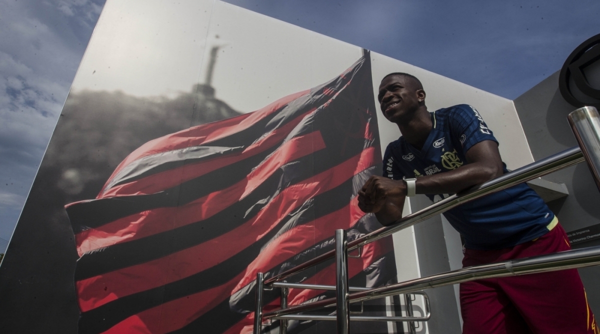 ESPECIAL - Entrevista com Vinicius Junior jogador do Clube de ragatas do Flamengo no ninho do urubu. Rj, 19 de fevereiro.