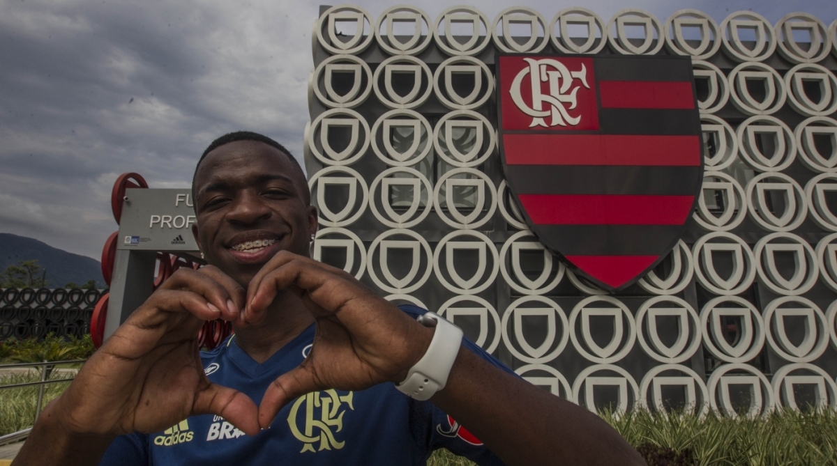 ESPECIAL - Entrevista com Vinicius Junior jogador do Clube de ragatas do Flamengo no ninho do urubu. Rj, 19 de fevereiro.