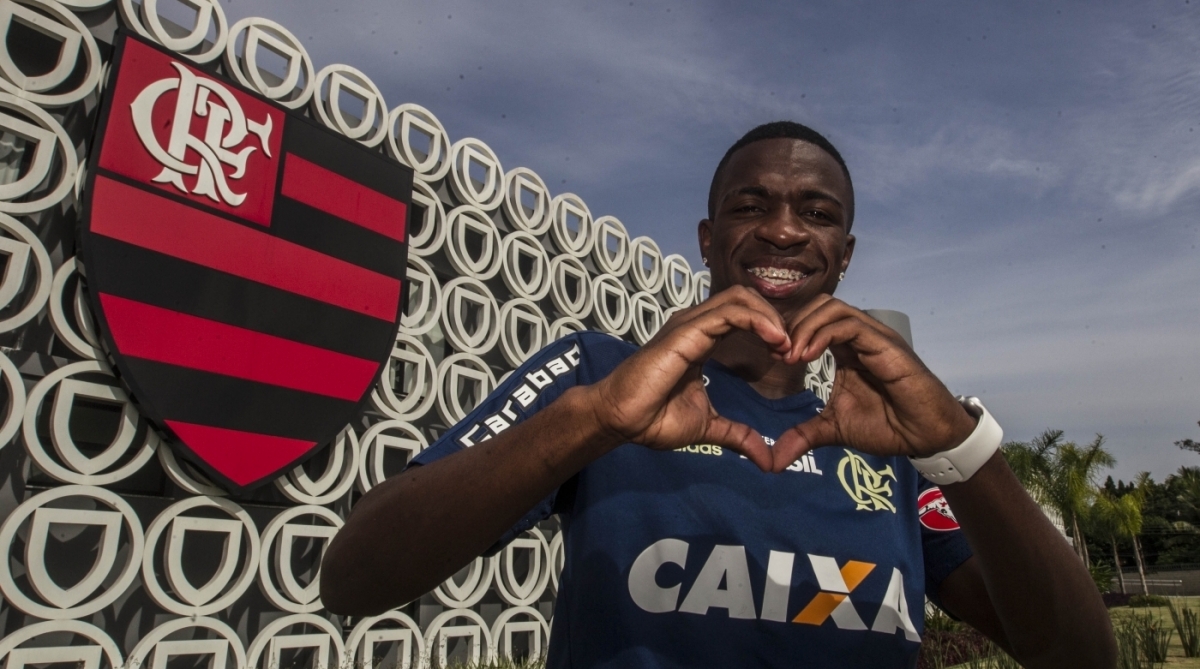 ESPECIAL - Entrevista com Vinicius Junior jogador do Clube de ragatas do Flamengo no ninho do urubu. Rj, 19 de fevereiro.