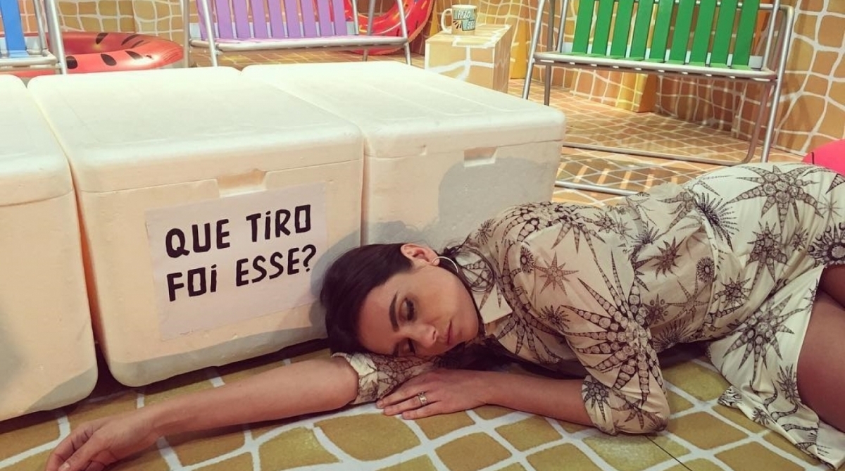 Monica Iozzi nos bastidores do 'Papo de Segunda Verão', do GNT