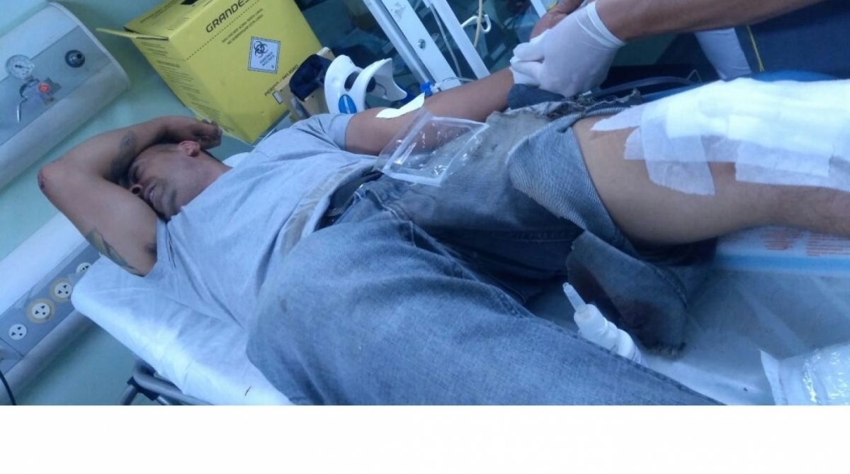 Binho, logo após o ataque a tiros, em 28 de dezembro

