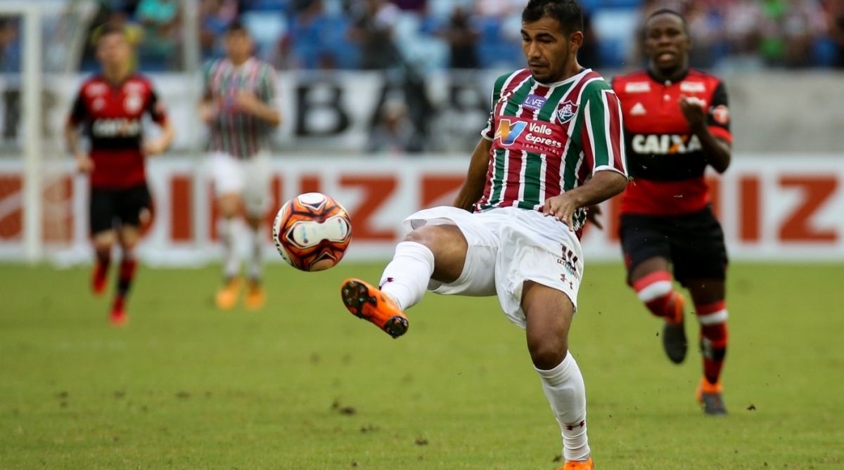  24/02/2018. Partida entre Fluminense x Flamengo na Arena Pantanal, em Cuiab&aacute; , v&aacute;lida pela 2&ordf; Rodada da Ta&ccedil;a Rio (2&ordm; Turno do Campeonato Carioca). Foto - Lucas Mer&ccedil;on / Fluminense F.C