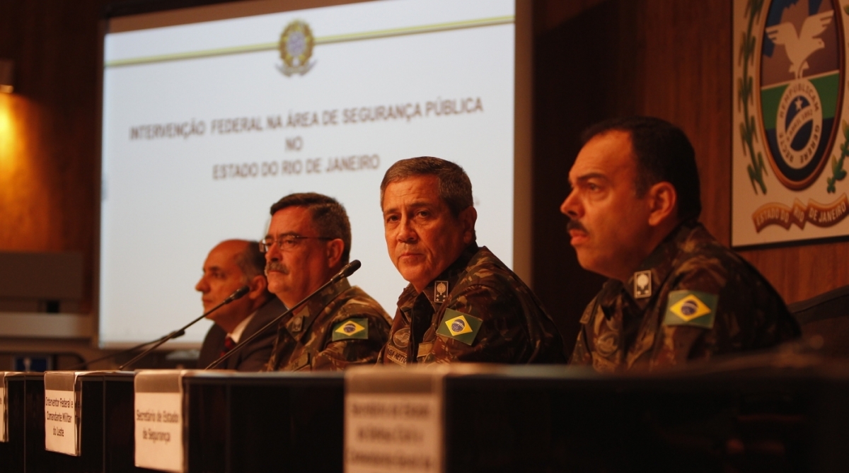 Primeira coletiva do General Braga Neto falando da intervenção federal na segurança publica do Rio, Severido  Silva Agencia O Dia