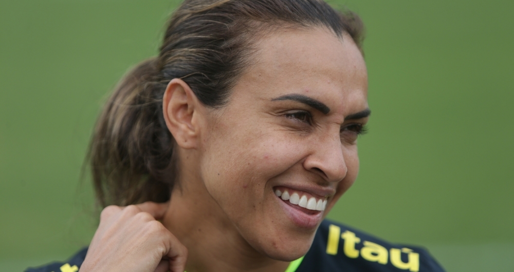 Marta na Granja Comary: prepara��o para disputar a Copa Am�rica, torneio mais importante
neste ano