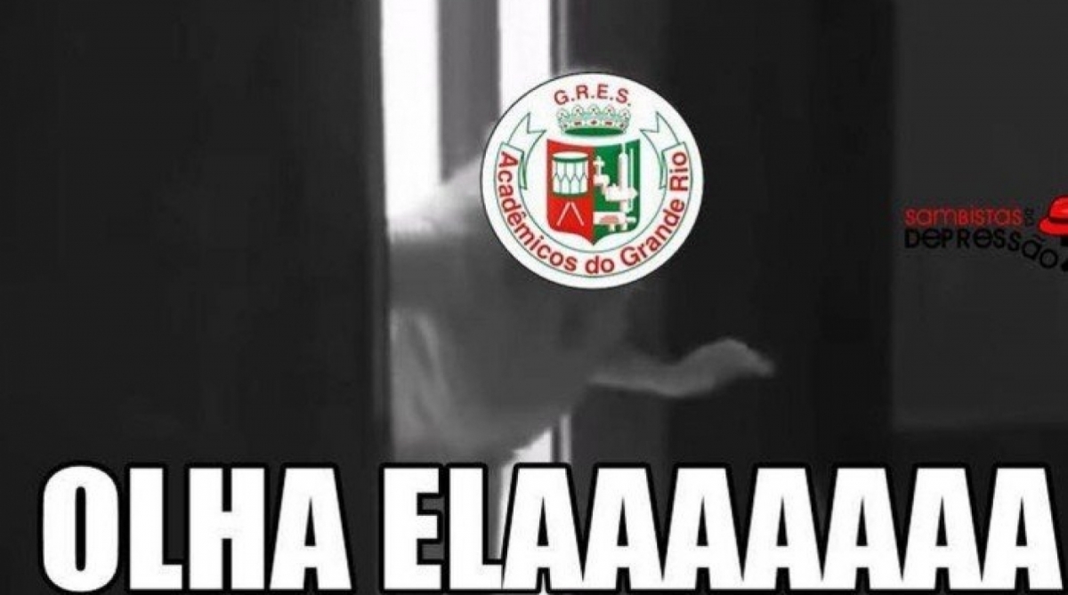 Meme mostra o símbolo da Grande Rio no rosto da ex-BBB Ana Paula, que voltou de um paredão e gritou 'olha elaaaaaa'