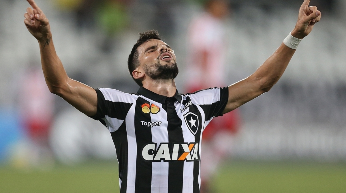 06/03/2018. O jogador Pimpão comemora seu gol durante a partida entre Botafogo x Bangu no Estadio Nilton Santos, válida pela 4ª Rodada da Taça Rio (2º Turno do Campeonato Carioca. Foto -  Vitor Silva / SSPress / Botafogo -  Vitor Silva / SSPress / Botafogo