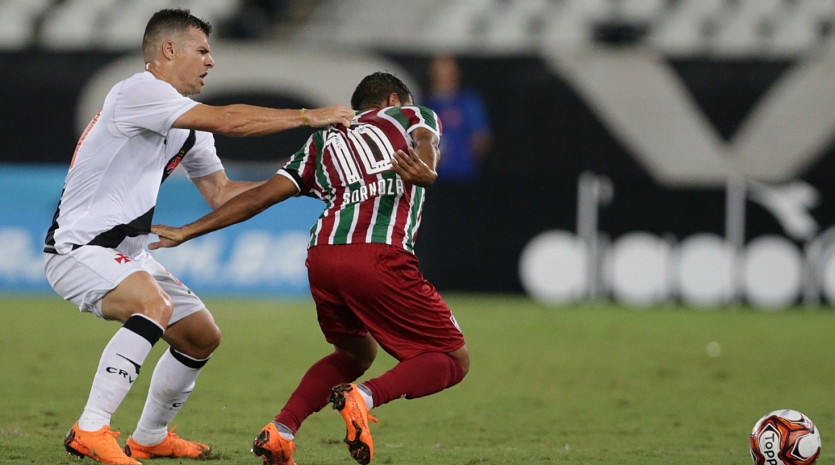 2018-03-07 ATAQUE - VASCO x FLUMNENSE - Os dois time se enfrentam pelo CAMPEONATO CARIOCA, TA&Ccedil;A RIO na  rodada 4, no Est&aacute;dio Engenh&atilde;o zona norte do Rio de Janeiro. Foto: Daniel Castelo Branco / Agencia O Dia.Futebol, Vasco, Gama, Fluminense, Campeonato, Carioca, Bola, jogador, est&aacute;dio, gramado, ta&ccedil;a, rio, Mart&iacute;n Silva, Paul&atilde;o, Werley, Erazo, Yago Pikachu, Des&aacute;bato, Wellington, Wagner, Henrique, Rildo, Riascos, t&eacute;cnico, Z&eacute; Ricardo, Fluminense, 3-5-2, J&uacute;lio C&eacute;sar, Renato Chaves, Gum, Iba&ntilde;ez, Gilberto, Richard, Jadson, Sornoza, Ayrton Lucas, Marcos Junior, Pedro,t&eacute;cnico,  Abel Braga