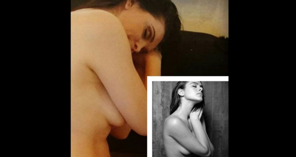 Luiza Ambiel posa de topless e compara com foto de Bruna Marquezine