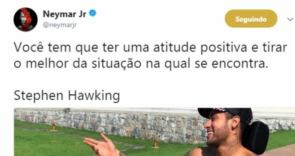 Neymar fez homenagem a Stephen Hawking