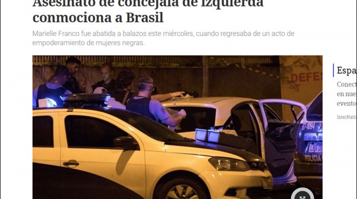 Jornal argentino Clarín lembrou que vereadora voltava de evento sobre empoderamento de mulheres negras