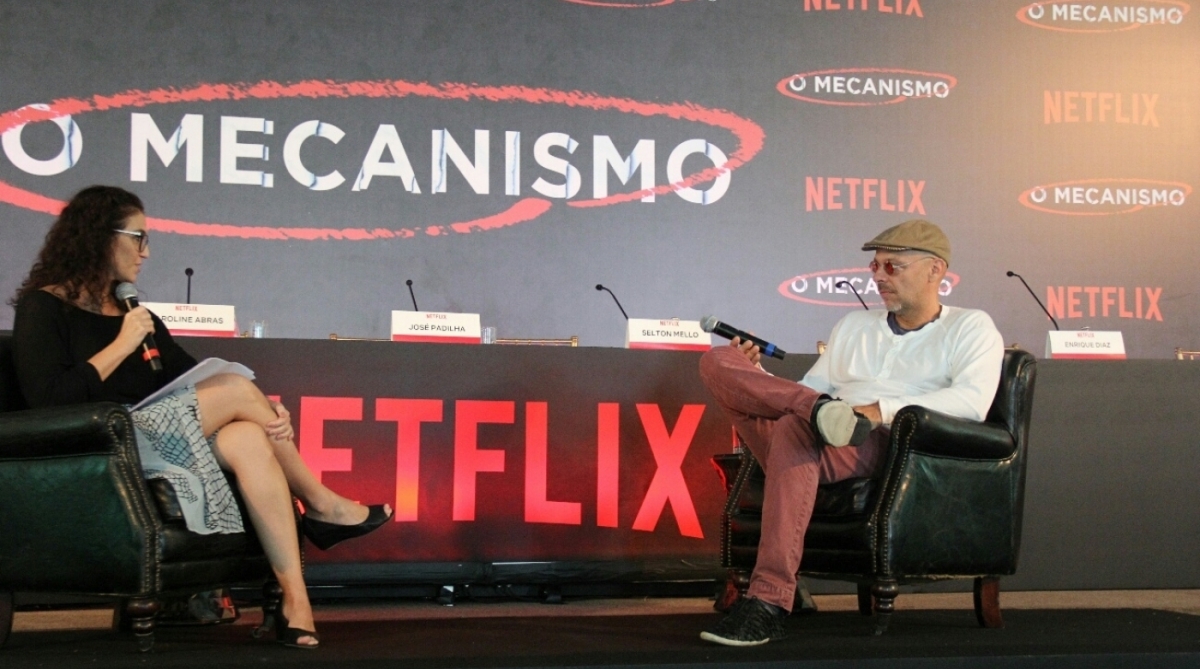 Famosas participam de coletiva de imprensa da série 'O Mecanismo'