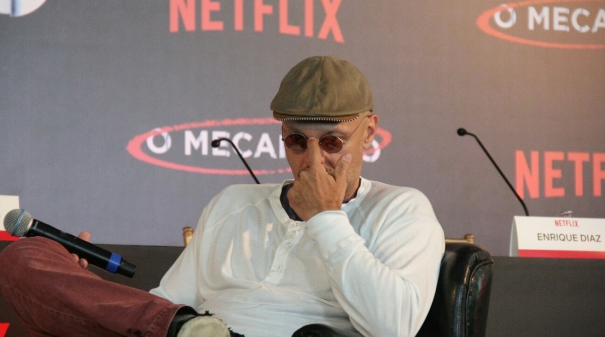 Famosas participam de coletiva de imprensa da série 'O Mecanismo'