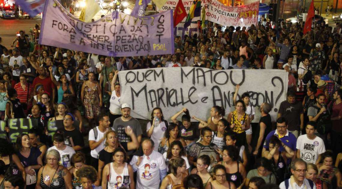 Manifestação reúne milhares de pessoas em protesto contra a morte da vereadora Marielle Franco