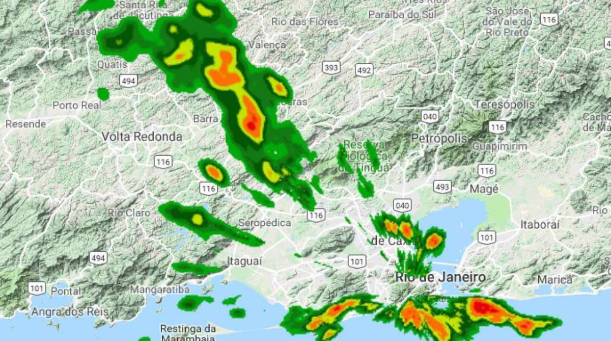 Alerta de chuva na cidade do Rio de Janeiro