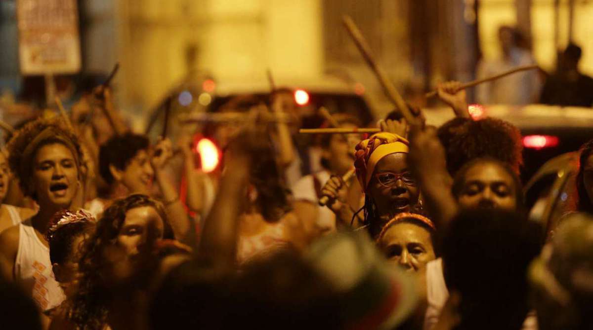 Casa das Pretas, foi último local onde Marielle Franco esteve antes de ser morta, na última quarta (14), realizou hoje (22) um protesto ao assassinato da vereadora. A Casa das Pretas fica na Rua dos Inválidos, 122, na Lapa. Foto: Daniel Castelo Branco / Agência O Dia