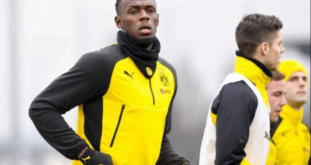 Usain Bolt treinando no Borussia Dortmund