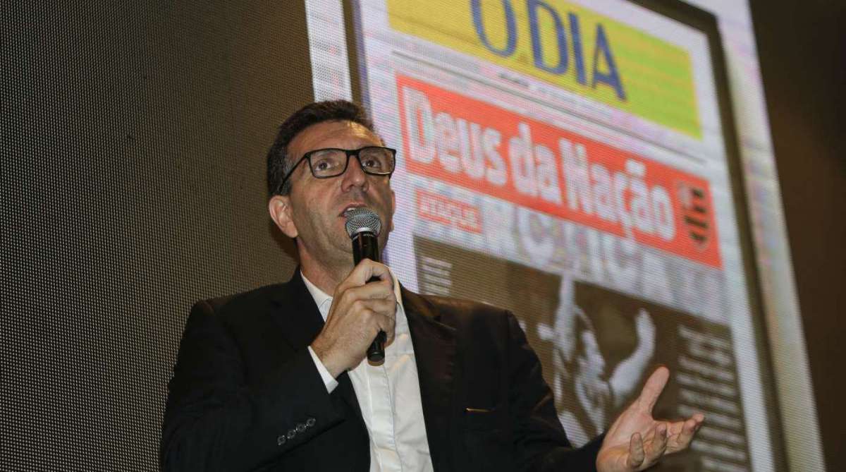 23/03/2018 - Lançamento da Raspa Rio no estádio do Maracnã, em parceria com o jornal. Na foto acima O Presidente do Jornal O Dia Marcos Salles durante lançamento da parceria com a Loterj. Foto: Luciano Belford / Agencia O Dia