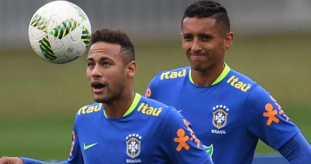 Neymar e Marquinhos pela Sele��o