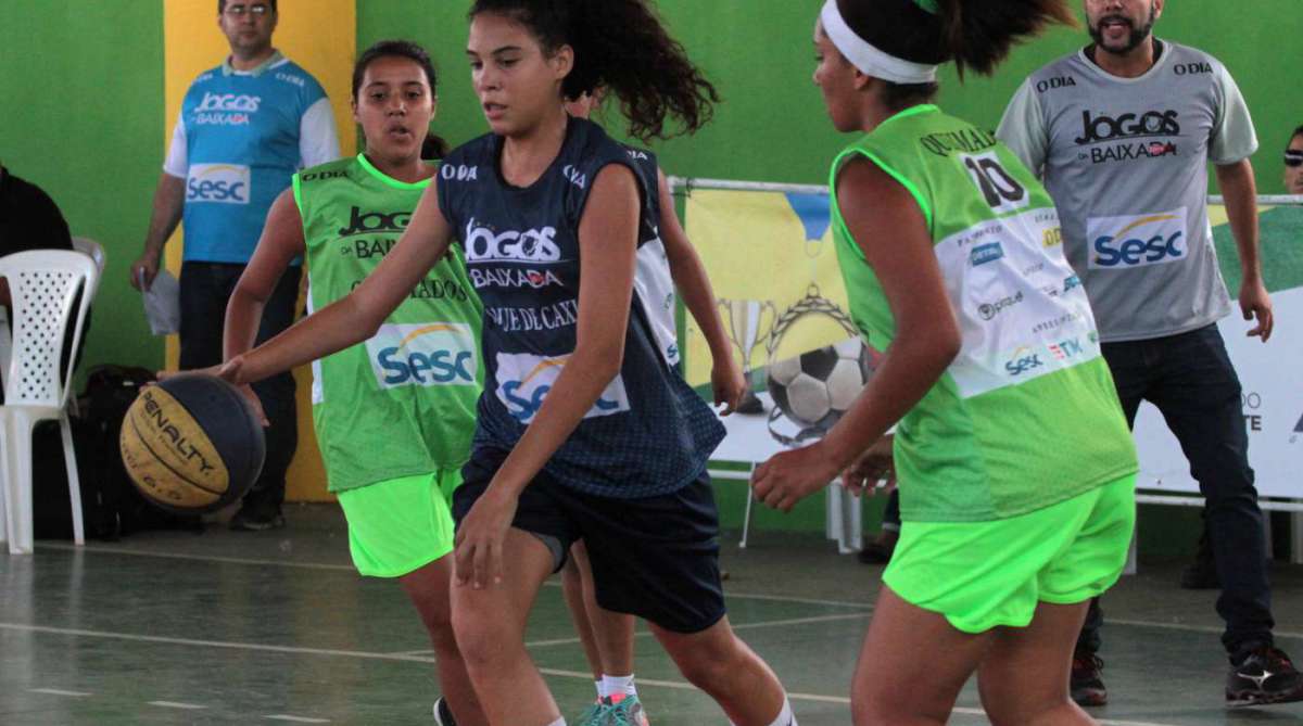 2018-04-08 - Caderno Baixada. Jogos da Baixada. Semi Final Sub 14 de Basquete feminino. Duque de Caxias e Queimados. Foto: Fernanda Dias / Agência O Dia.