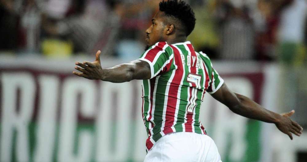 O jogador Pablo Dyego do Fluminense comemora gol durante a partida entre Fluminense e Nacional Potos�, v�lida pela Copa Sul-Americana 2018, no Est�dio Maracan� no Rio de Janeiro (RJ), nesta quarta-feira (11). Foto - DHAVID NORMANDO/FUTURA PRESS/ESTAD�O CONTE�DO