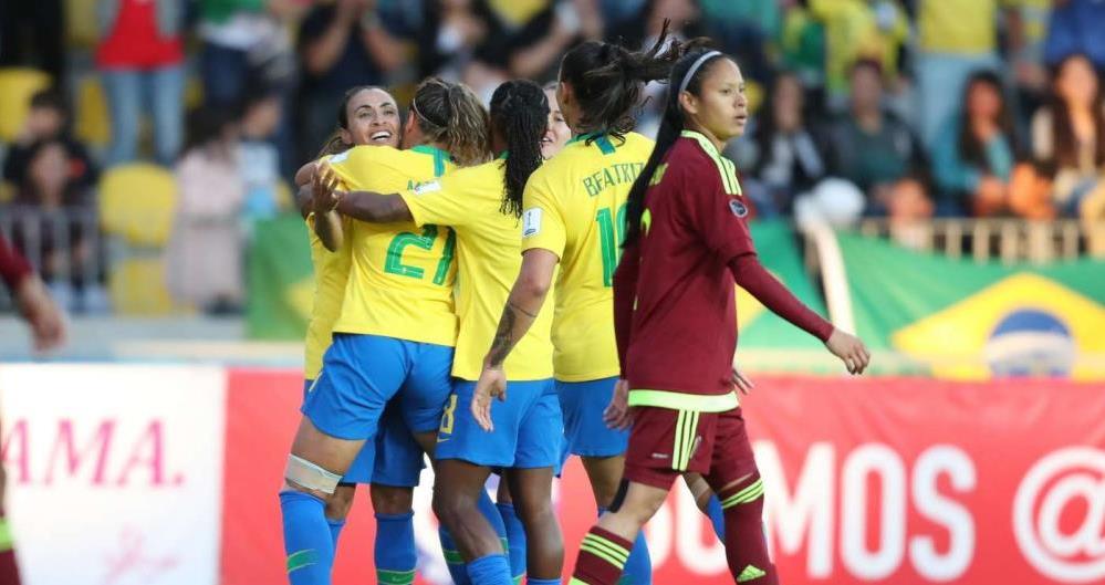 Brasil faz 4 a 0 na Venezuela pela Copa América Feminina de Futebol