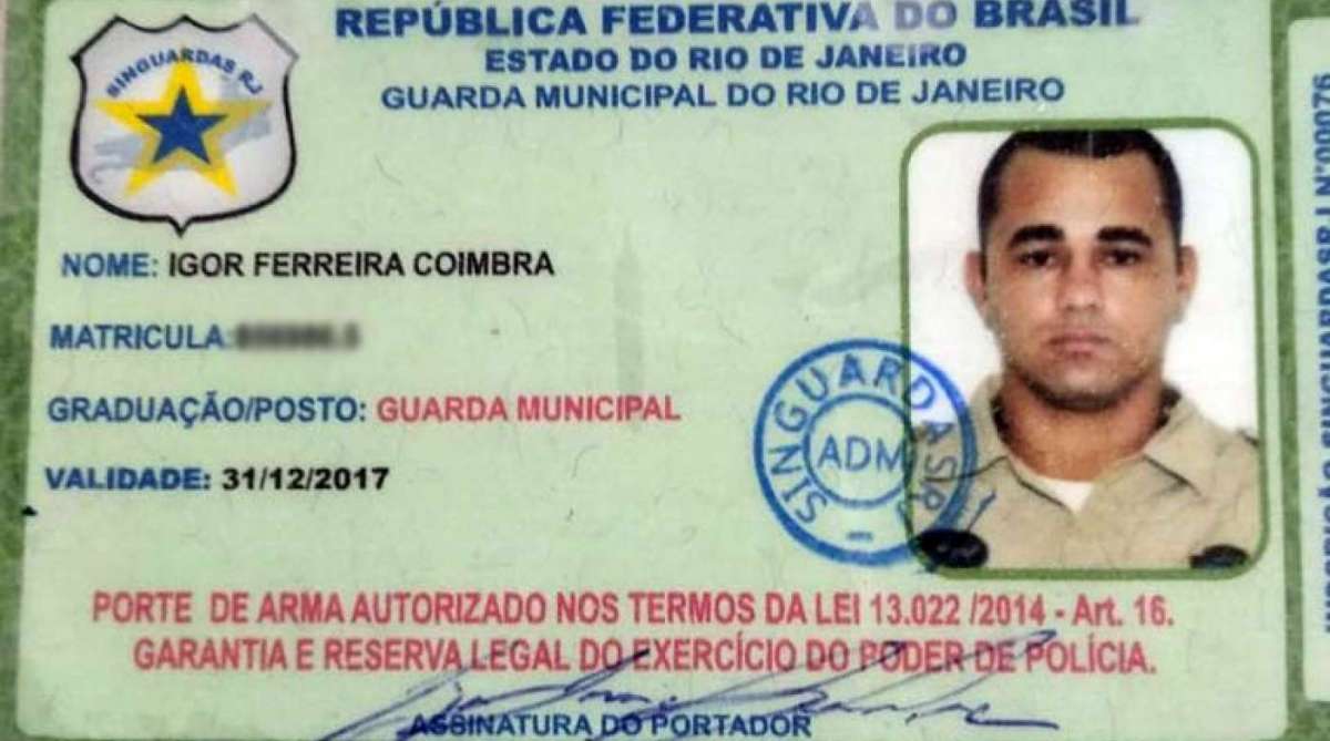 Registro de Igor Ferreira Coimbra, na Guarda Municipal