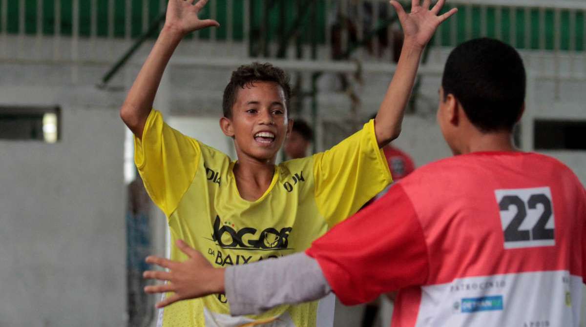 14/04/2018 - Caderno Baixada. Jogos da Baixada. Final Futsal Masculino Sub 14. Equipes Mesquita e Mangaratiba. Foto: Fernanda Dias / Agência O Dia.