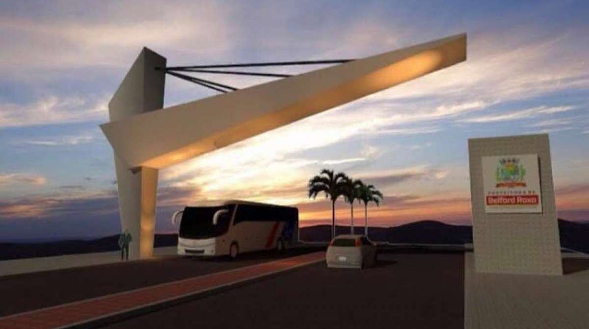 Desenho mostra como o pórtico ficará depois de pronto